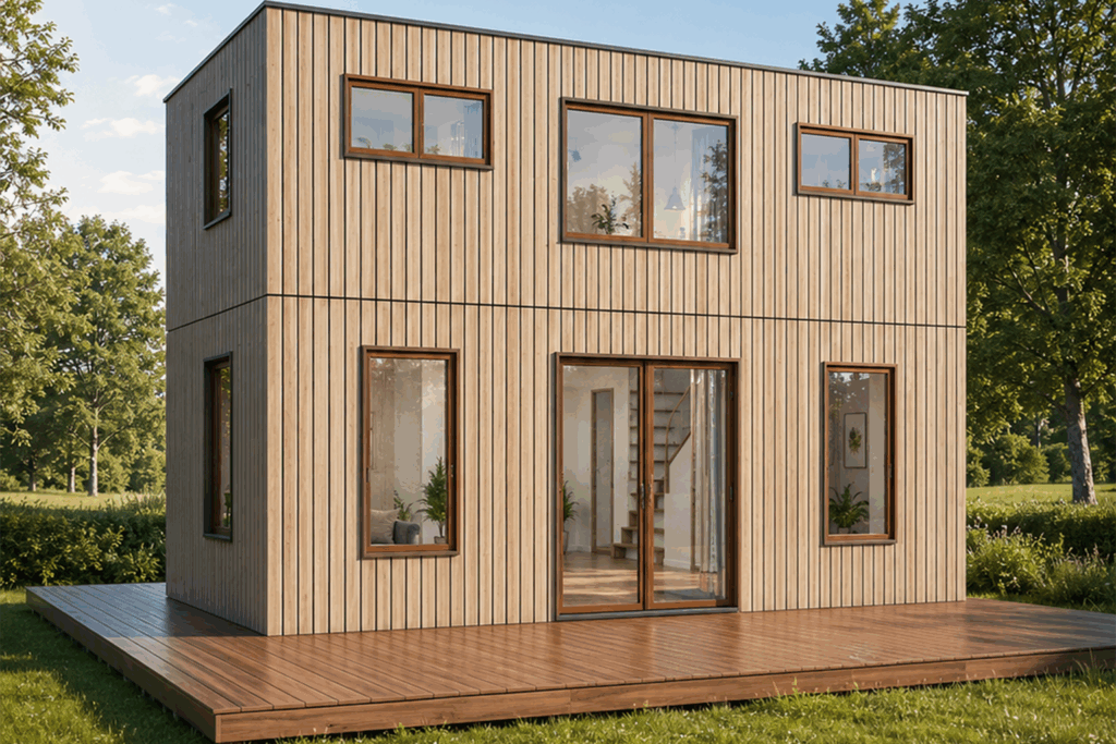 Casita Haus mit ca. zweistöckig in Holzbauweise