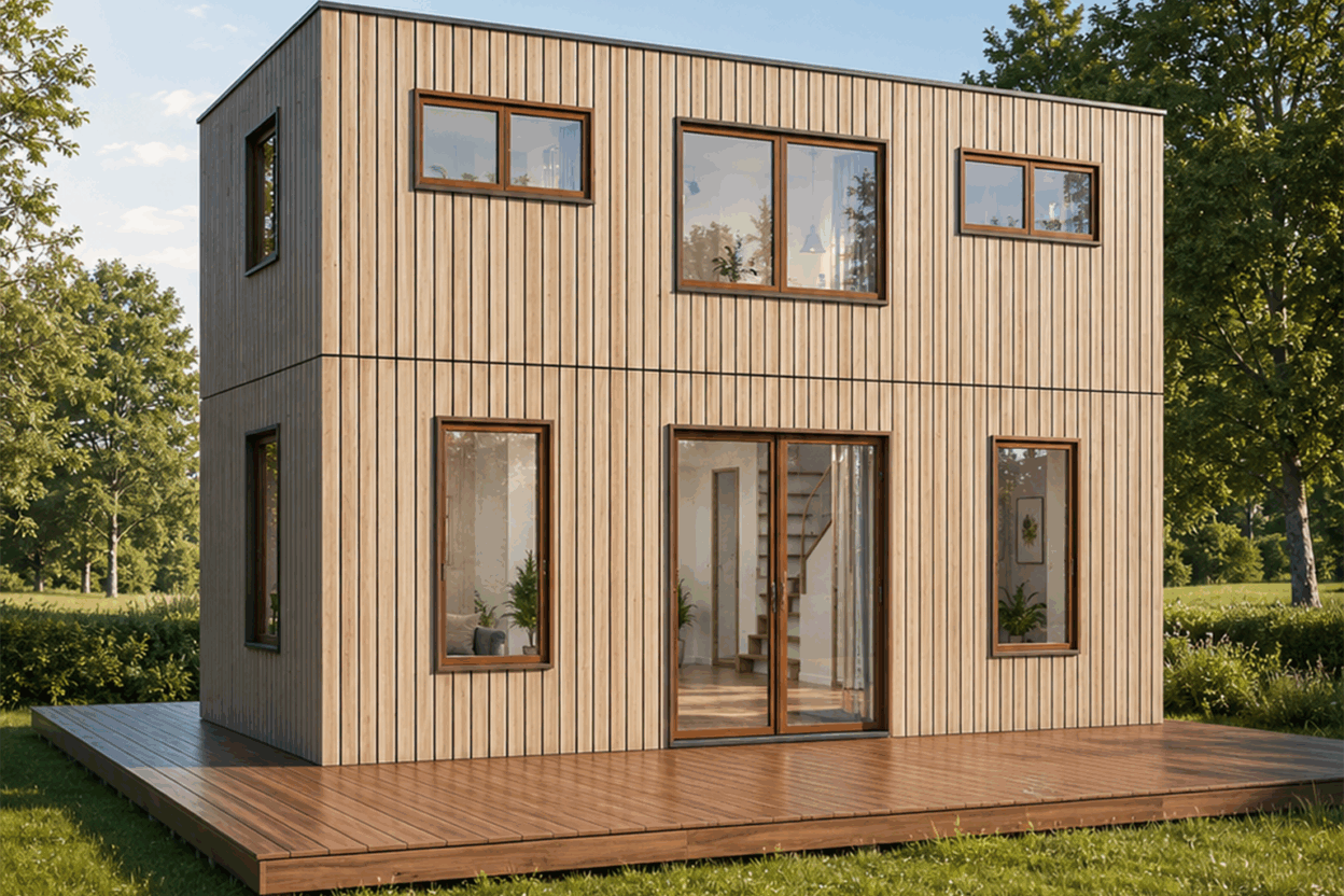 Casita Haus mit ca. zweistöckig in Holzbauweise