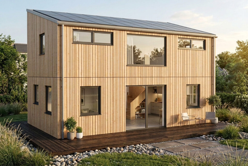 Casita Haus mit ca. zweistöckig in Holzbauweise